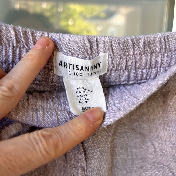 Lavender 100% Linen Skirt purple Artisan NY size XL - Picture 3 of 3